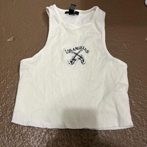 Forever 21 Cream Ribbed Tank Top